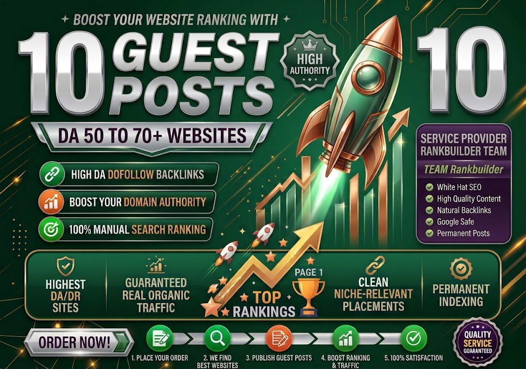 Dominate Ranking on 1 Page with 10 Guest Post Sites Dofollow sites with Traffic