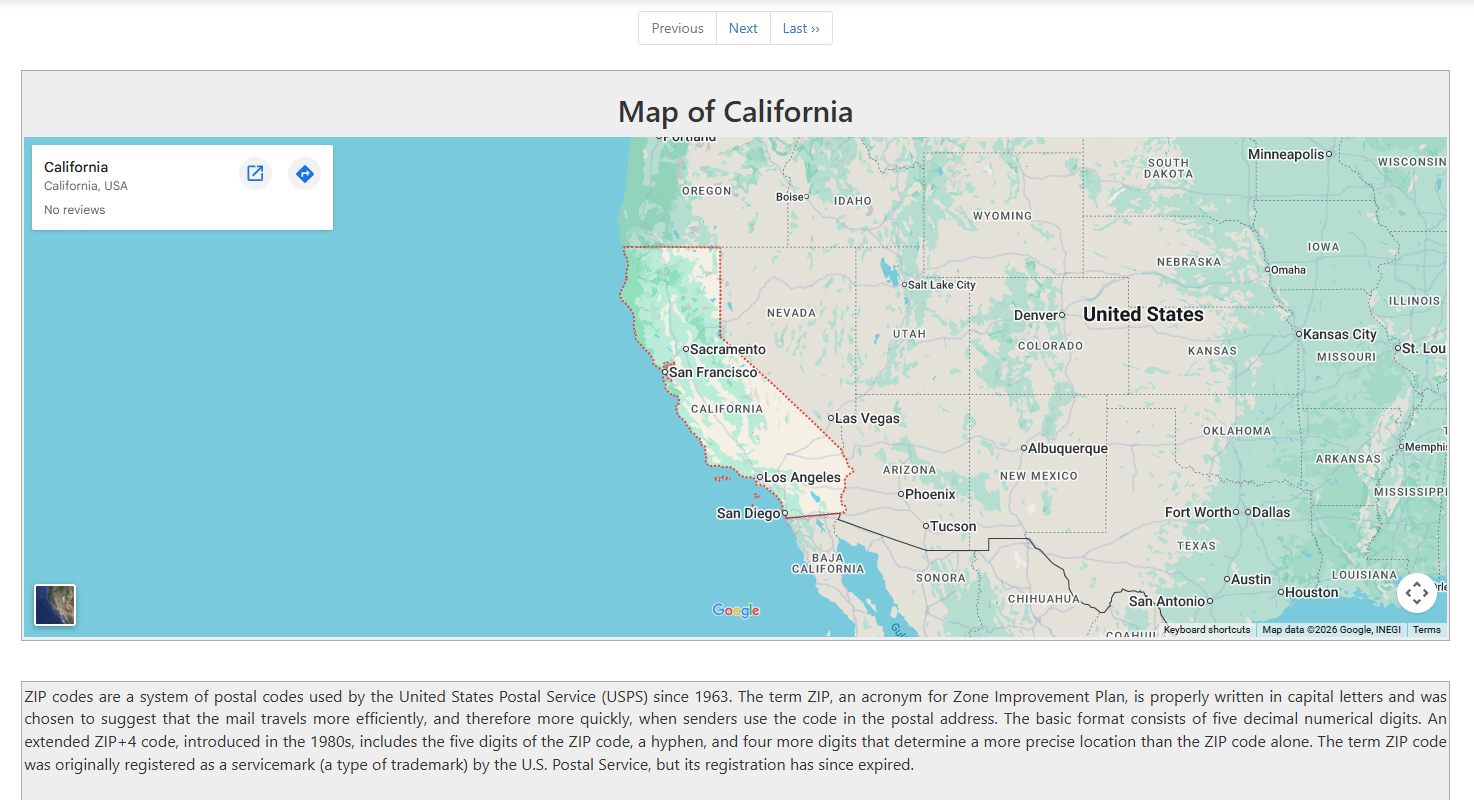 U.S. Zip Code Directory Script