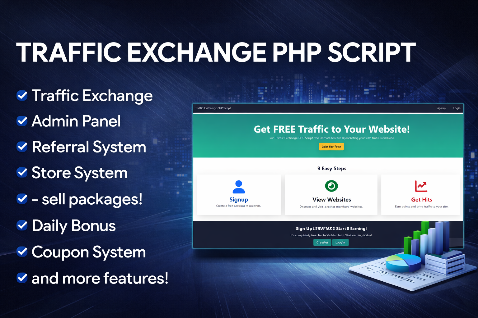 Manual Traffic Exchange PHP Script v1.0