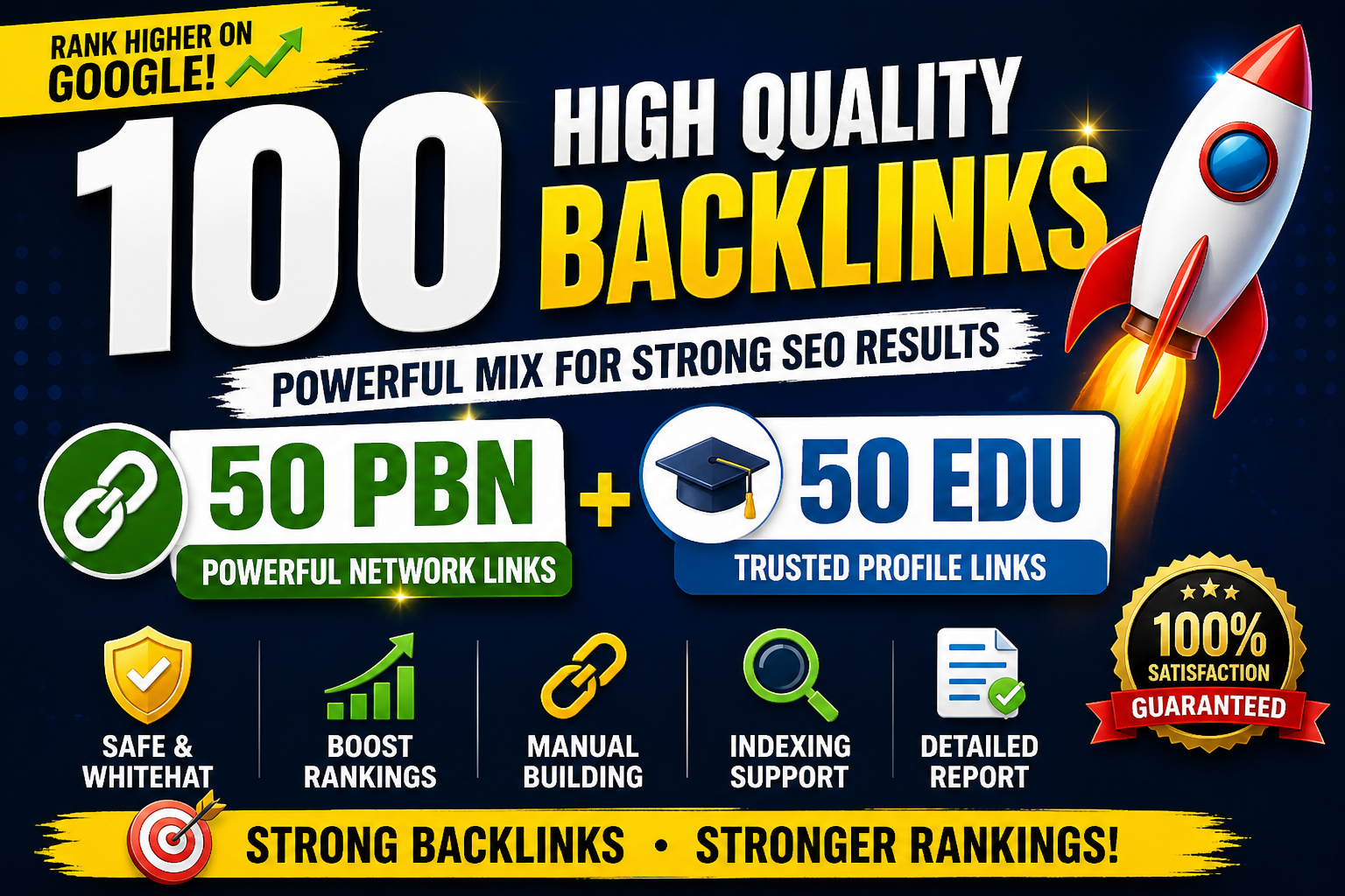 I will create 100 safe manual backlinks for long term SEO growth
