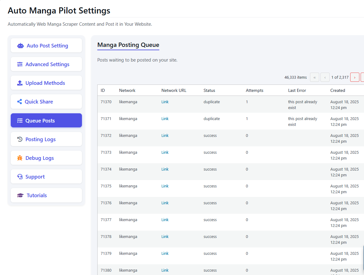 Auto Manga & Novel Scraper Wordpress Plugin