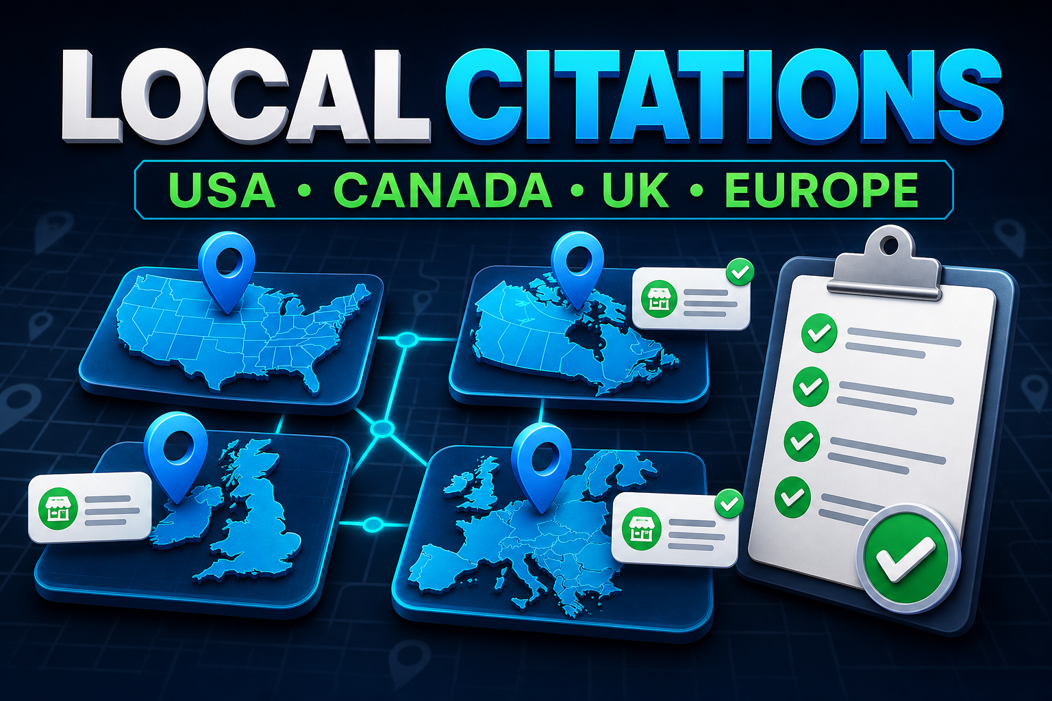 I will build manual local citations for USA Canada UK or Europe