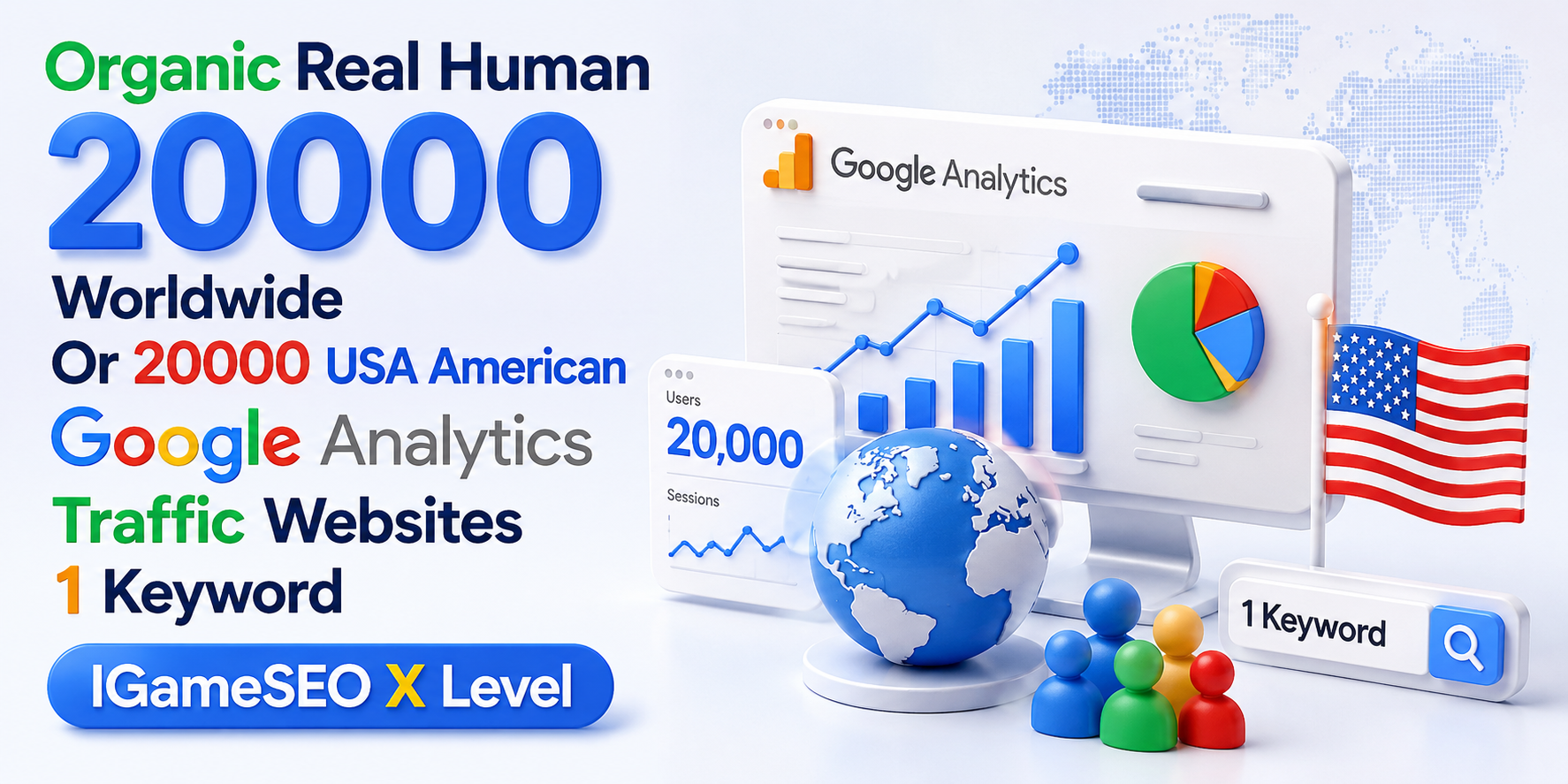 Organic Real Ads 20000 Worldwide Or 20000 USA America...