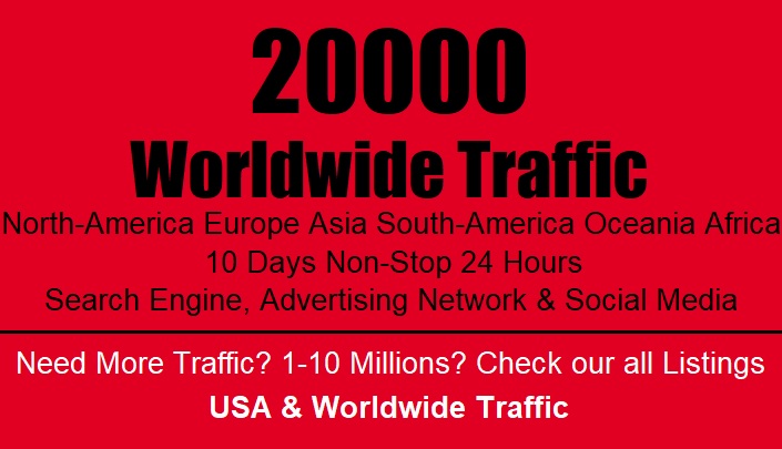 20000 Web Traffic to your website url or link 