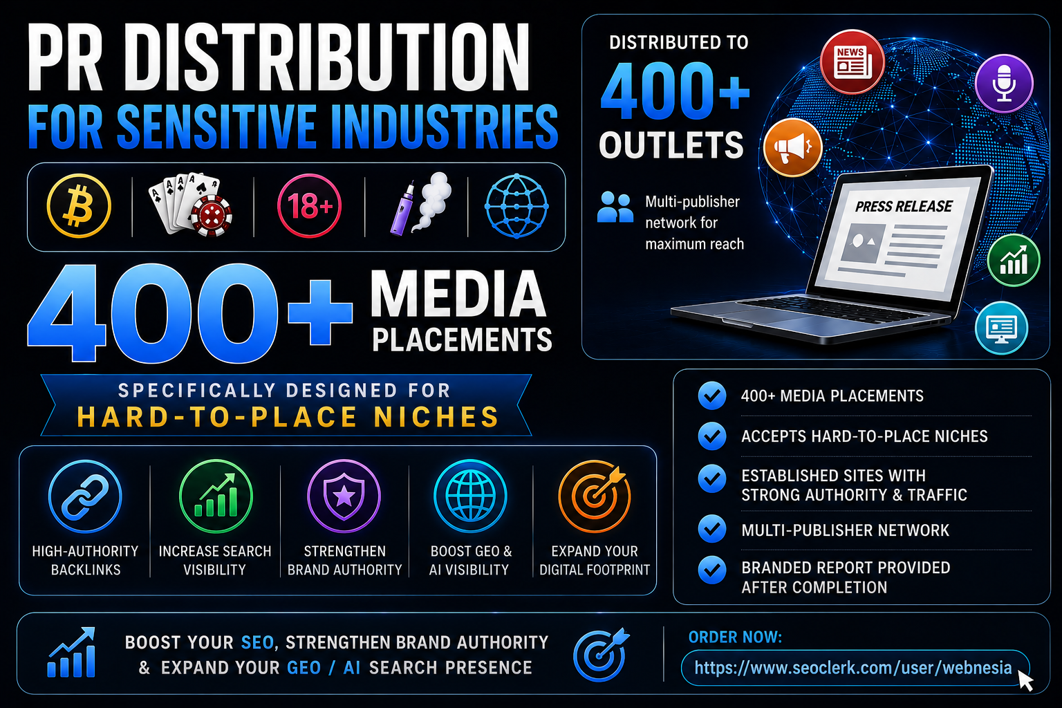 PR Links for Casino Judi Poker, Sports Betting, Gambling, Other Sensitive Industries