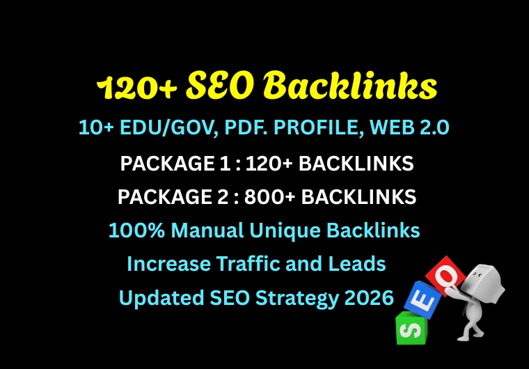 Create High Quality 120 SEO Backlinks plus ED AND GO