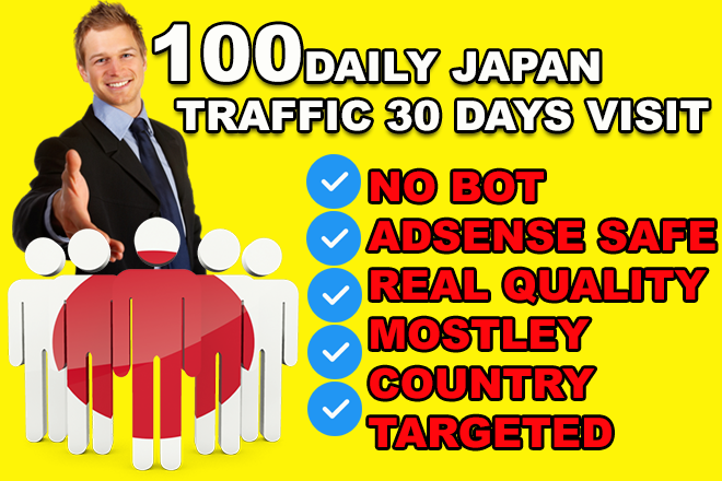 100 Daily JAPAN Website Visitors &ndash; Real Ad-Based Traffic &ndash; 30 Days