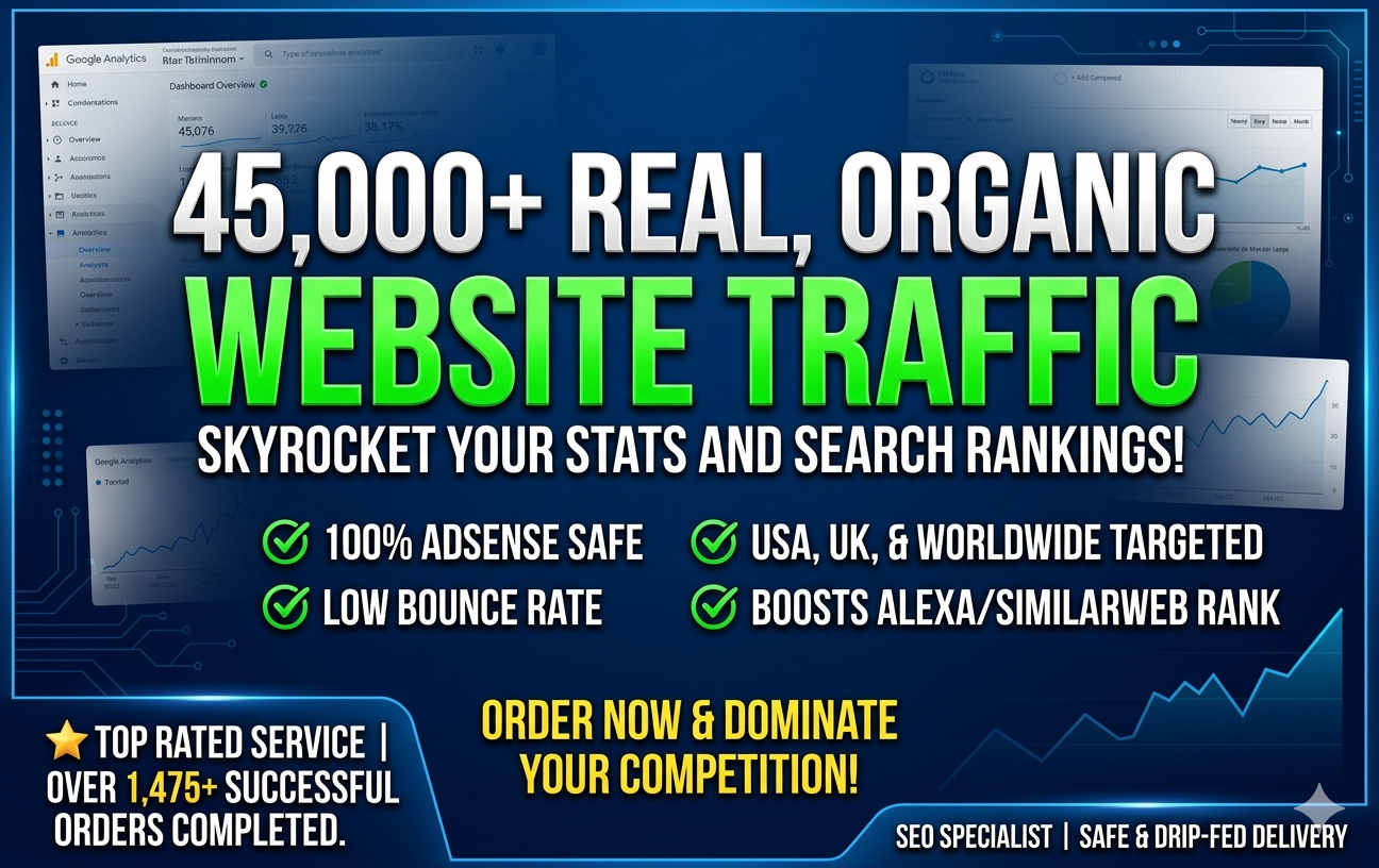 deliver 45,000 real organic targeted website traffic ...