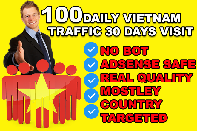 Buy Vietnam Website Traffic - 100 Daily Real Visitors...
