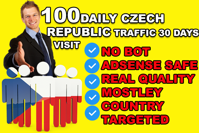 Czech Republic Website Traffic - 100 Daily Visitors f...