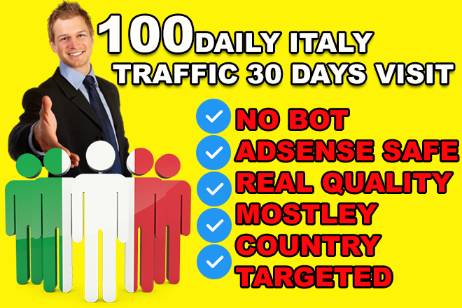 100 Daily Italy Traffic &ndash; Real Website Visitors &ndash; 30 Days