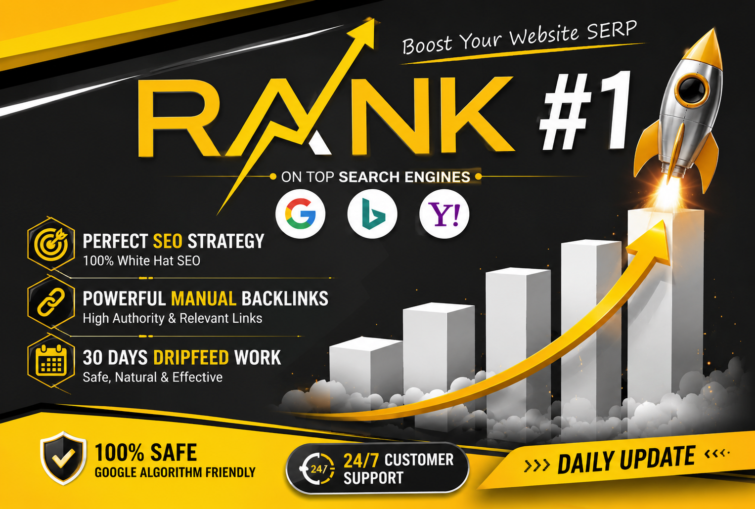 Rank Website on Google, 30 Days SEO Backlinks Manual 