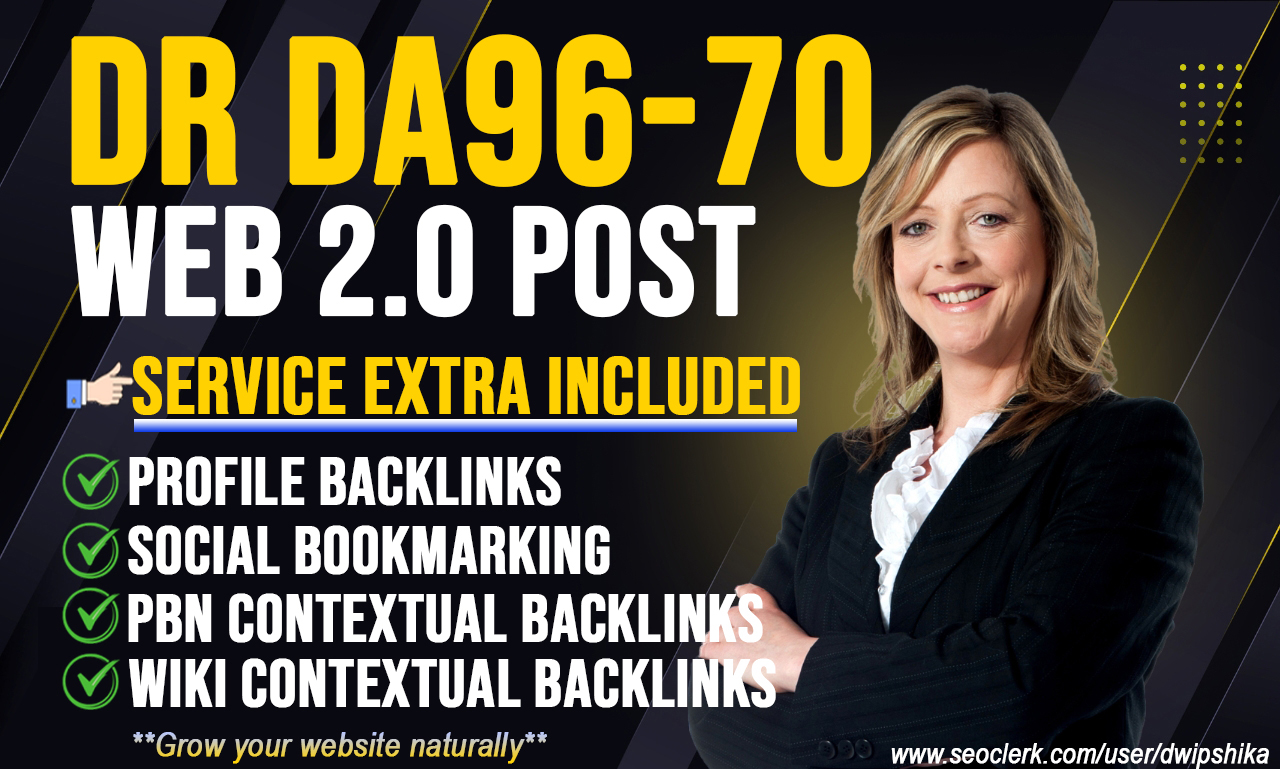 Write and Publish DR DA96-70 WEB 2.0 sites 25 Posts