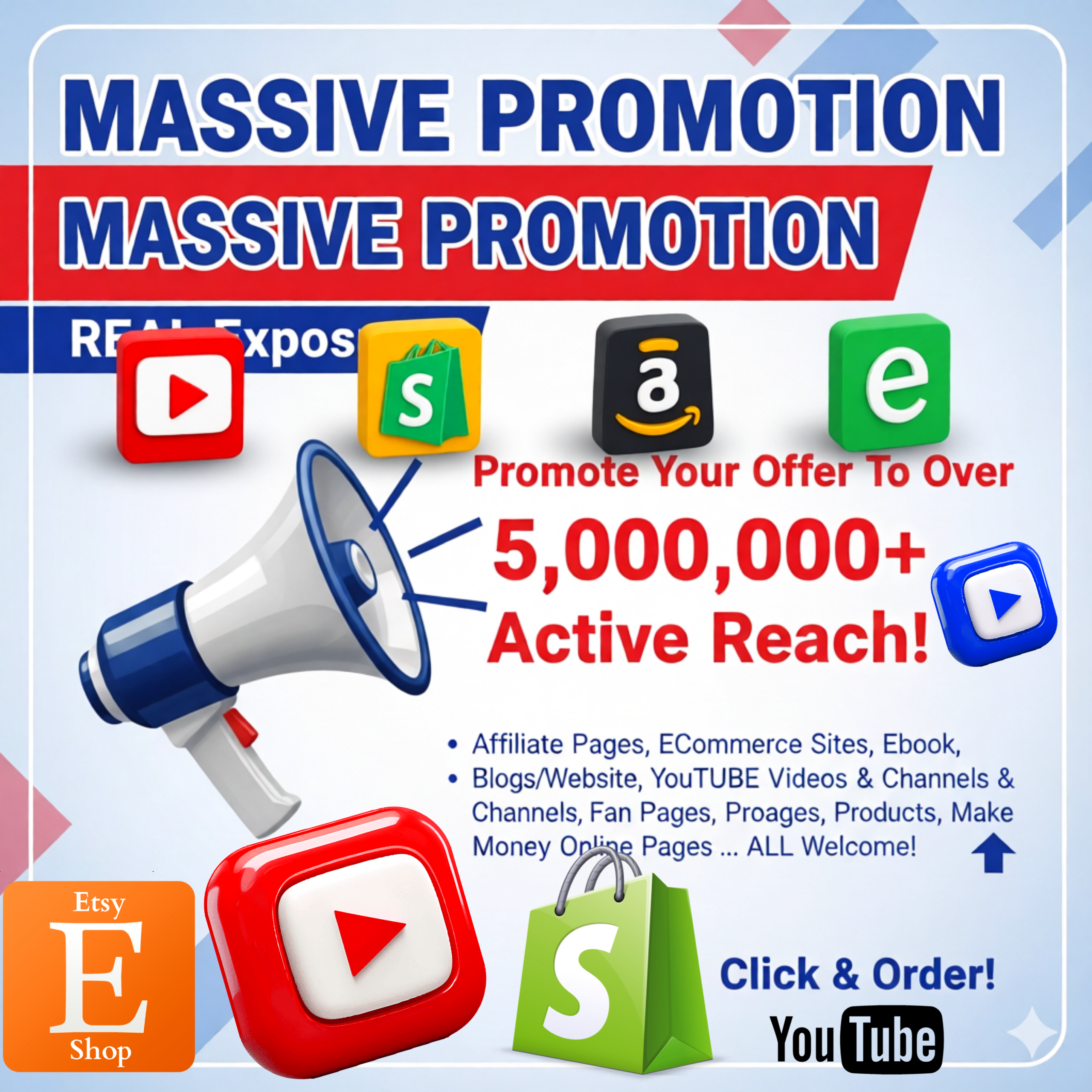 ONLINE Store M@rketing For shopify Etsy @mazon, AFFILIATE Boost Sales