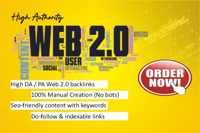I will create 20 powerful Web 2.0 backlinks on high a...