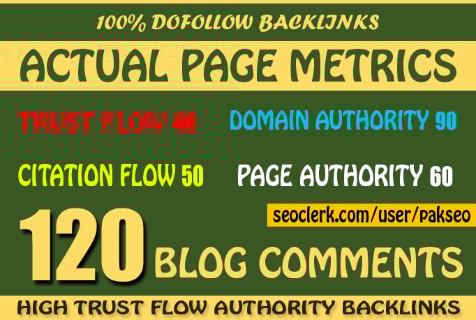 Manually EDo 120 Blog Comments Dofollow Backlinks on HIGH DA PA TF CF Authority Domains