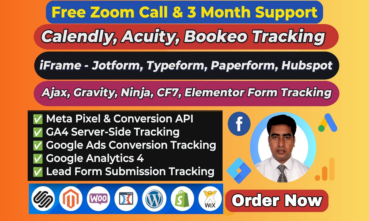 Setup or Fix Calendly, Acuity, iframe, Jotform, Typeform, Hubspot Form Tracking via GTM