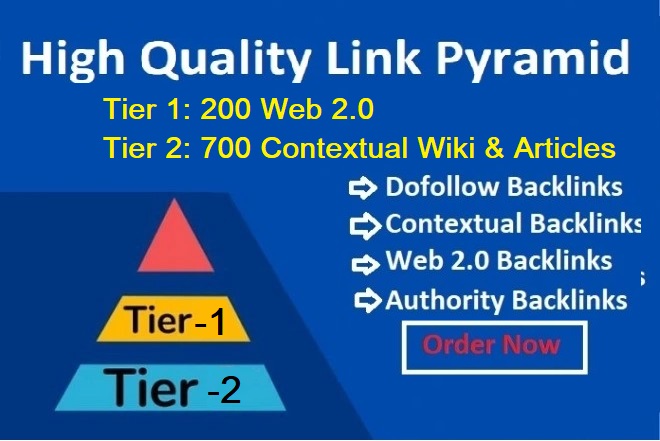 Super Web 2.0 Pyramid With 200 Web 2.0 from 700 Unlimited contextual HQ links