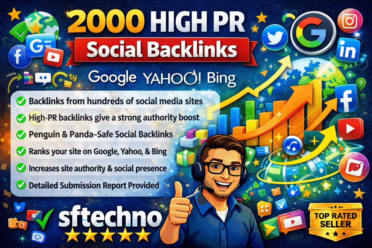Build 2000 HIGH PR Social Backlinks