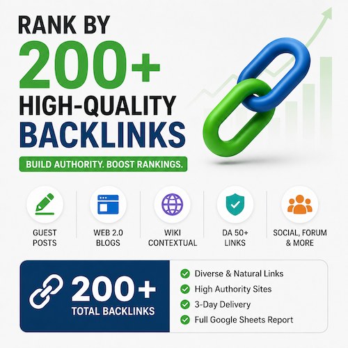 Rank By 200+ Mixed CocktaiI Backlinks| Guest Posts, Web 2.0, Wiki, DA50+ 