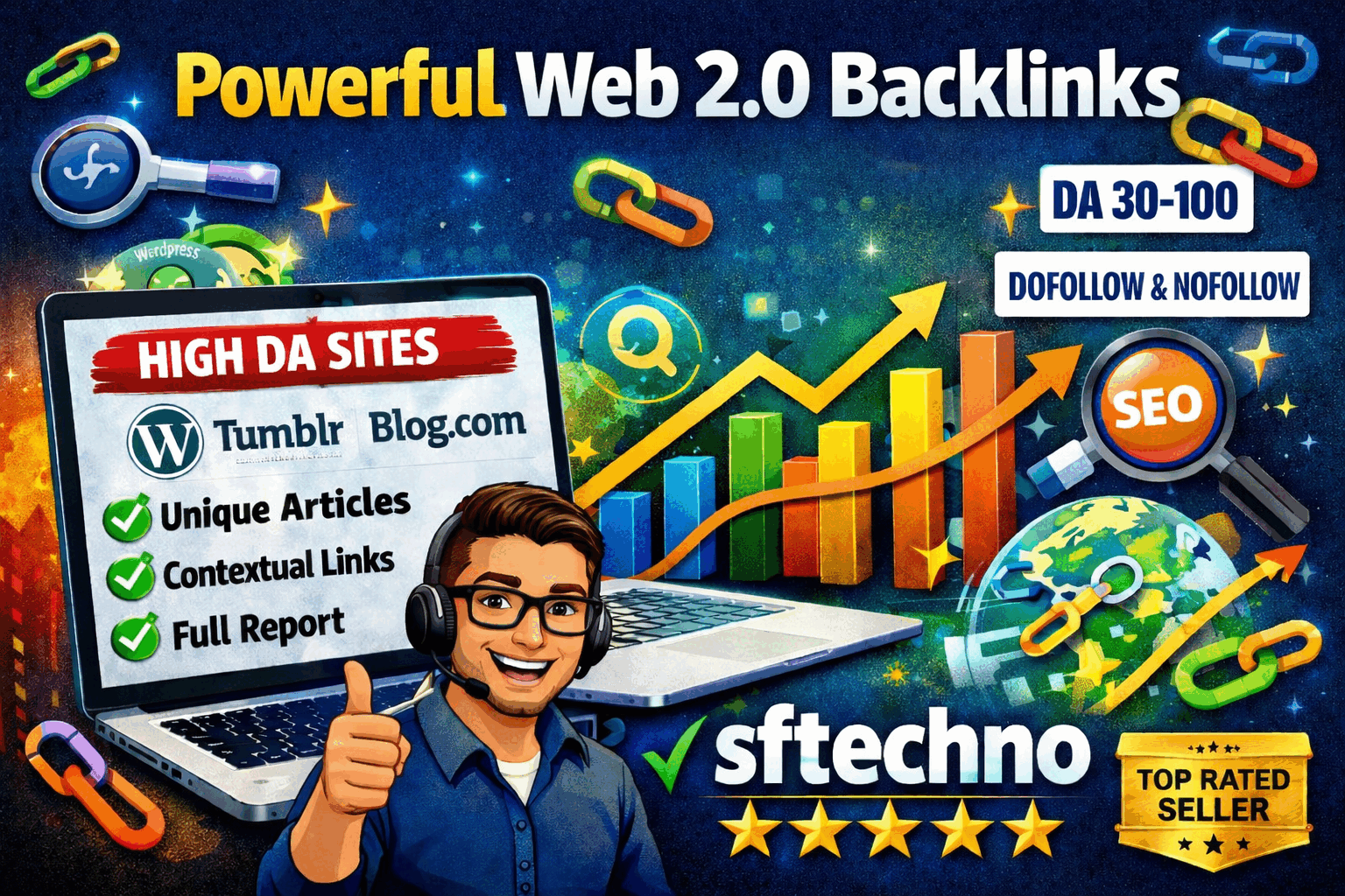Will Create 20 Powerful Web 2.0 Backlinks with Unique...