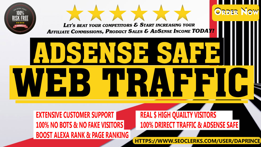 Click Me- Drive targeted Adsense Safe Real Webtraffic,  daily visitors for One Month