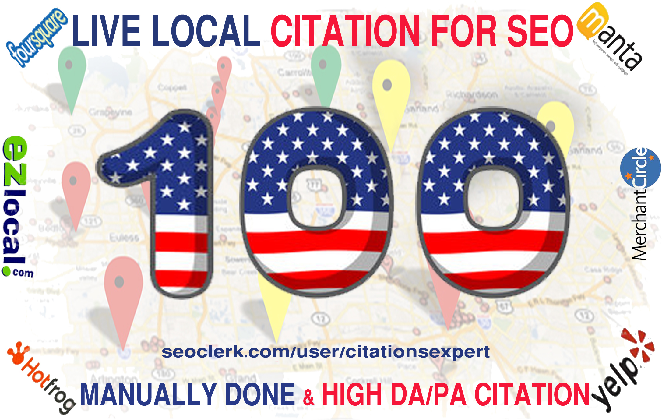 I will Do Manually TOP 100 USA/UK/CA/AU Local Citatio...