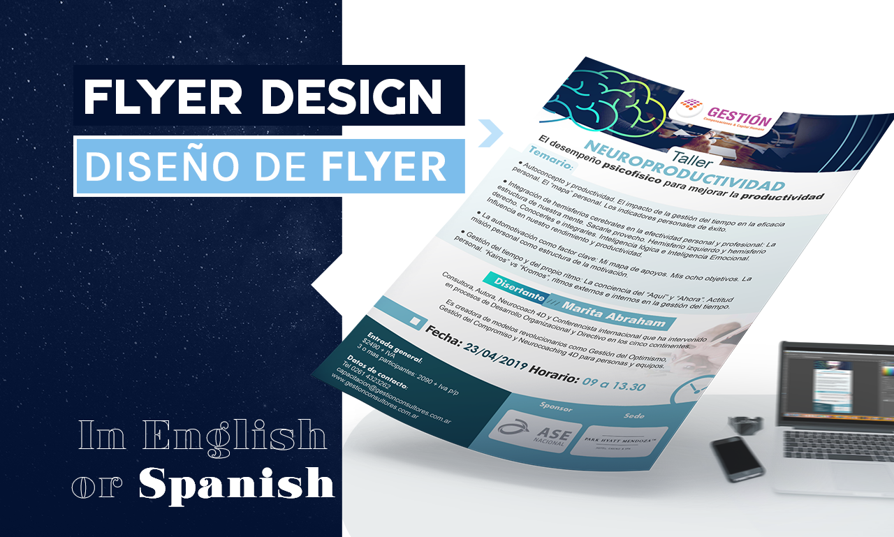 I will design your poster or flyer in Spanish or Engl...