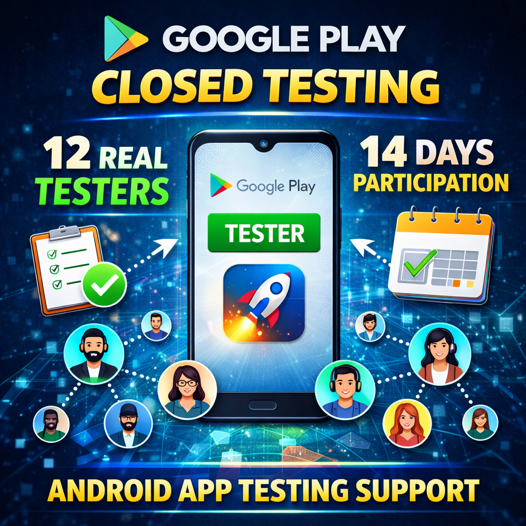 Android app closed testing support with real testers and feedback