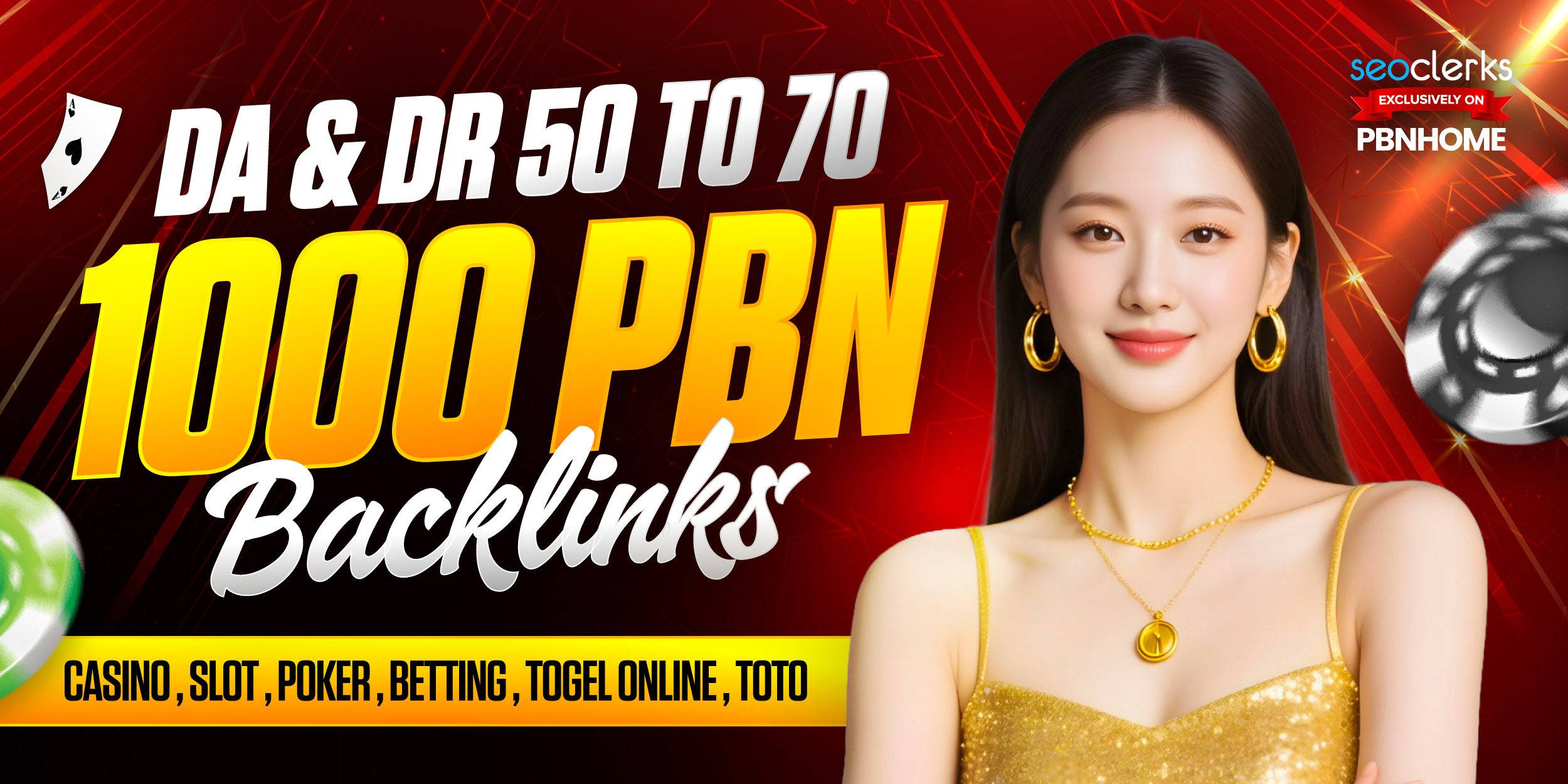 Best Offer Casino Slot Poker Powerful 1000 PBN DA DR 50 to 70 Unique Domains Backlink