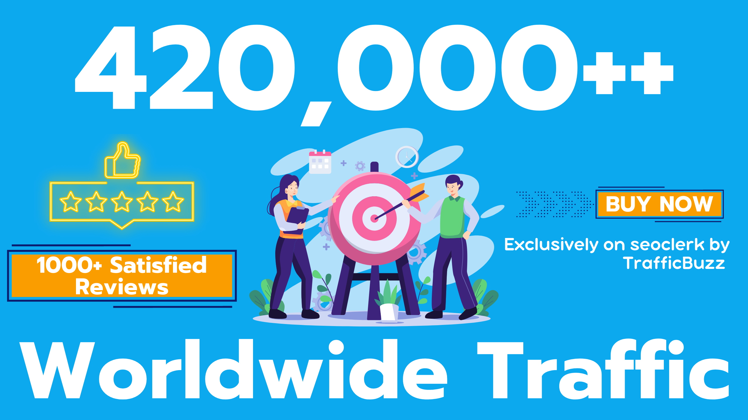 Drive 420,000 + Targeted Human Traffic from search engine and social media