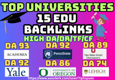 Get 15 Authority UNI/College backlinks high DA/PA/TF/CF comment and profile mix