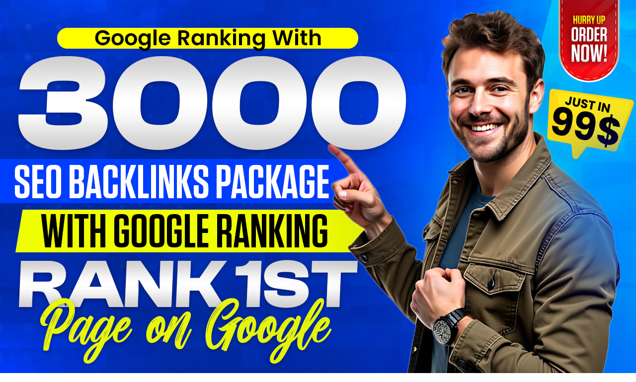 Google Ranking With 3000 SEO Backlinks Package With G...