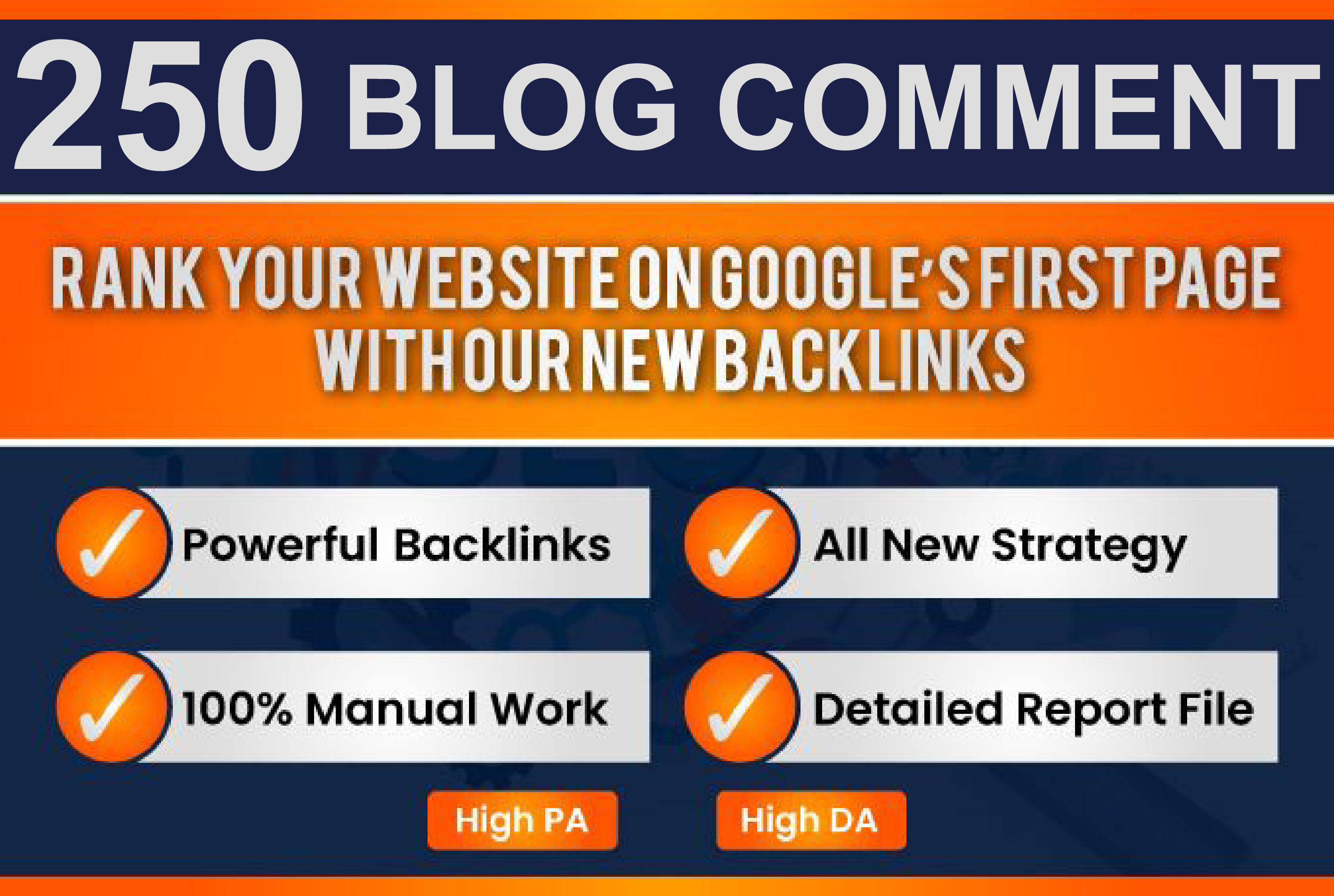 BUY 2 GET 1 FREE Build 250 Do-follow Blog Comments Backlinks on High DA PA Websites 