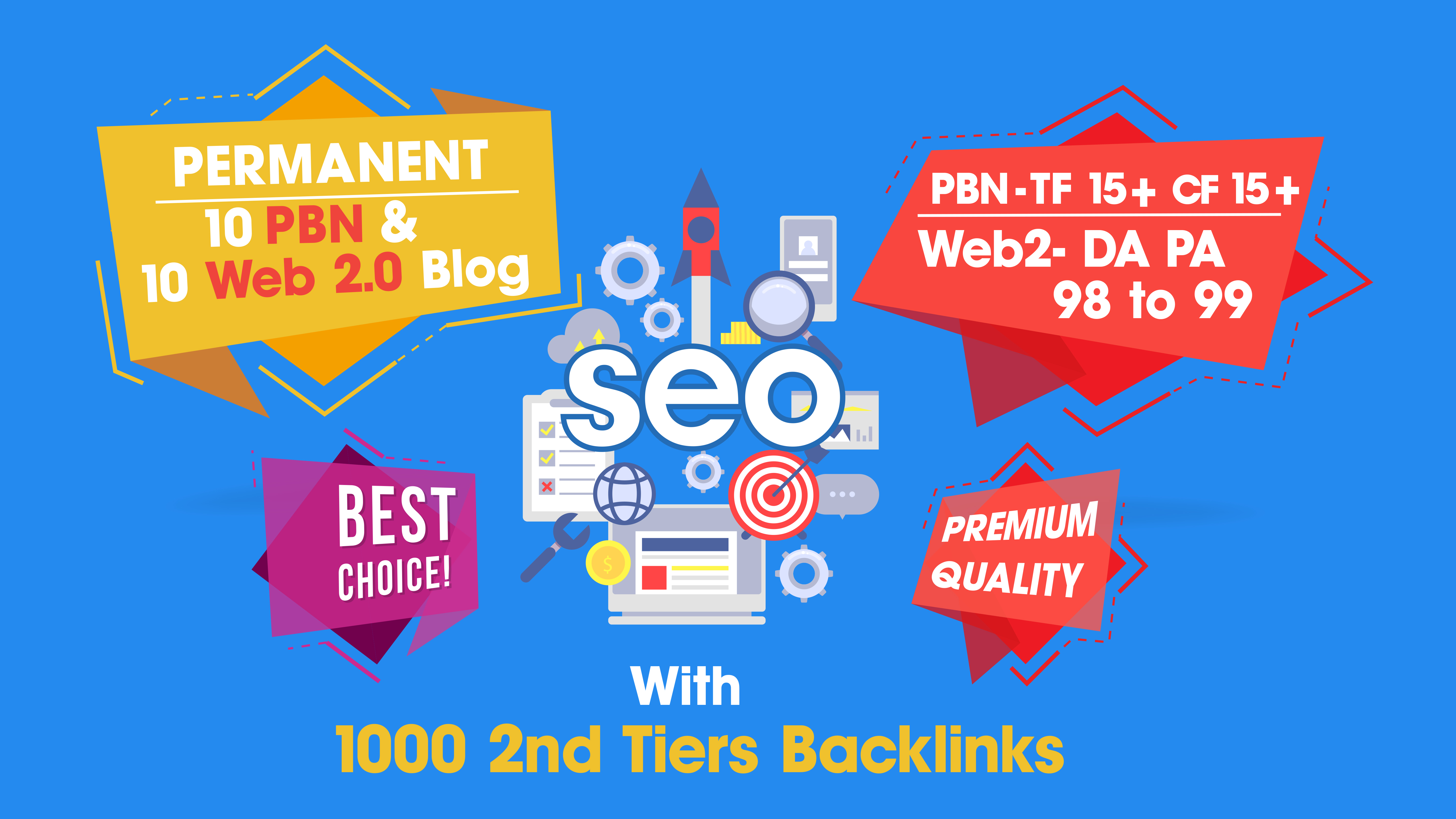 Skyrocket Google Ranking- 10 PBN & 10 Web 2.0 Blogs With 1000 2nd Tier Backlinks