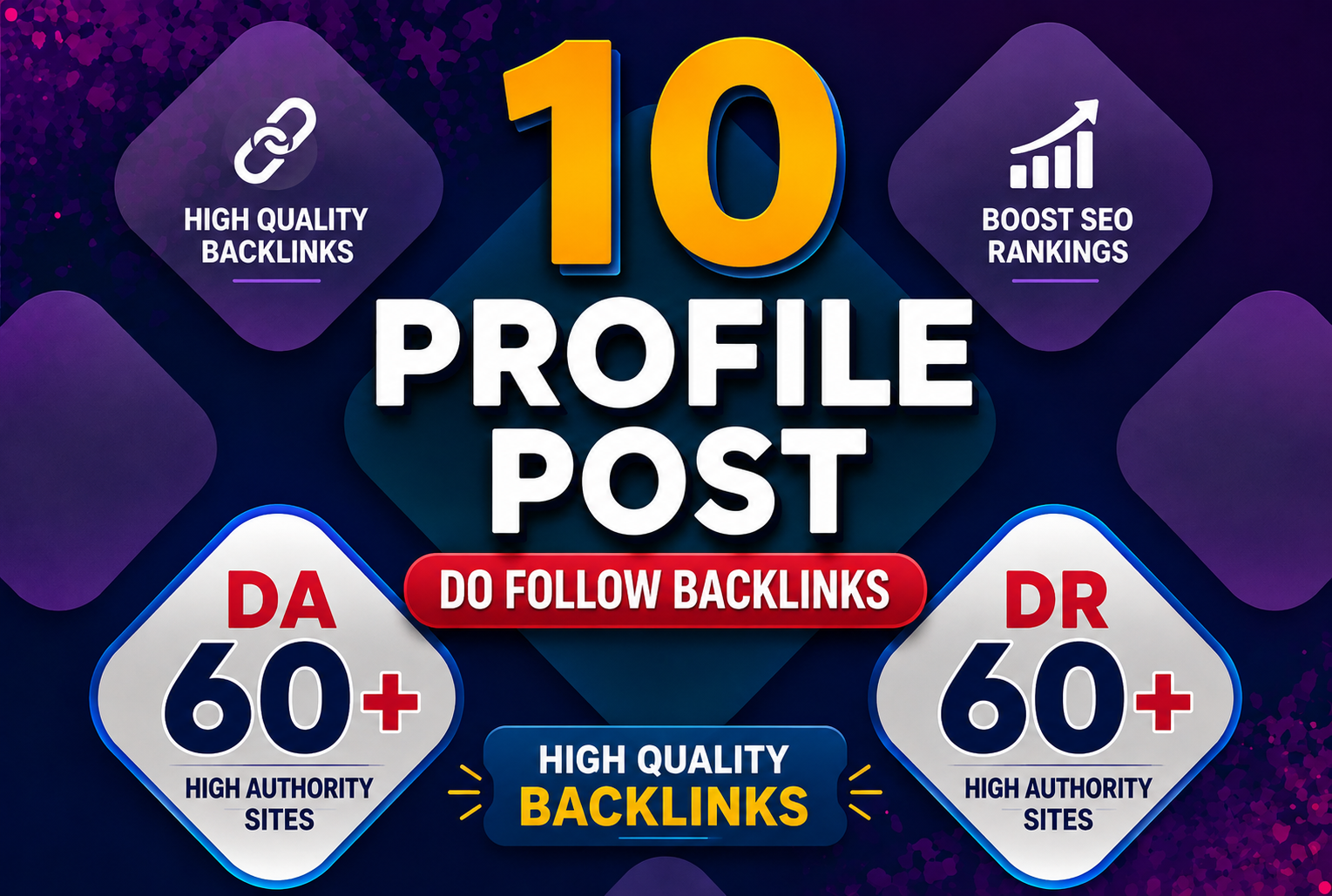 Create Top 10 Profile Unique Backlinks To Imporve your Website 