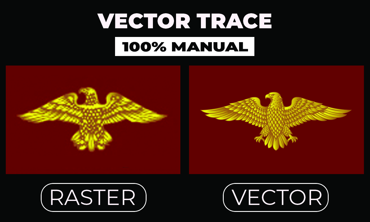 I will manually vector trace, redraw logo to AI, EPS, SVG