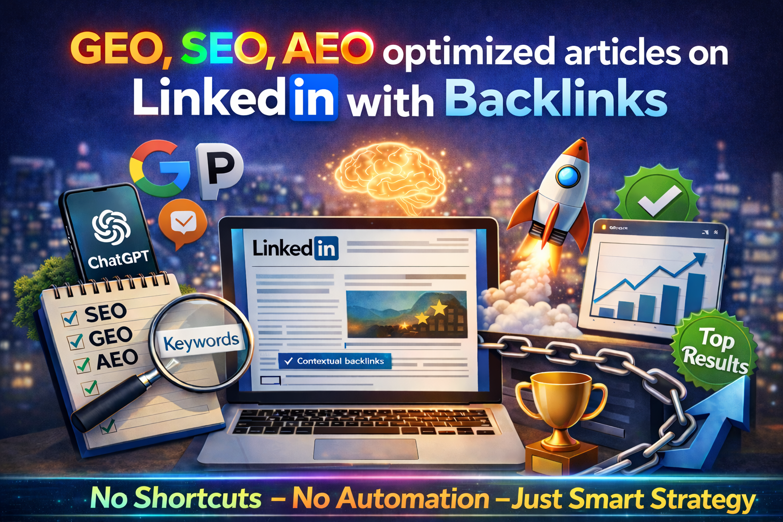 Publish 2 GEO, SEO, AEO optimized articles on LinkedIn with Backlinks