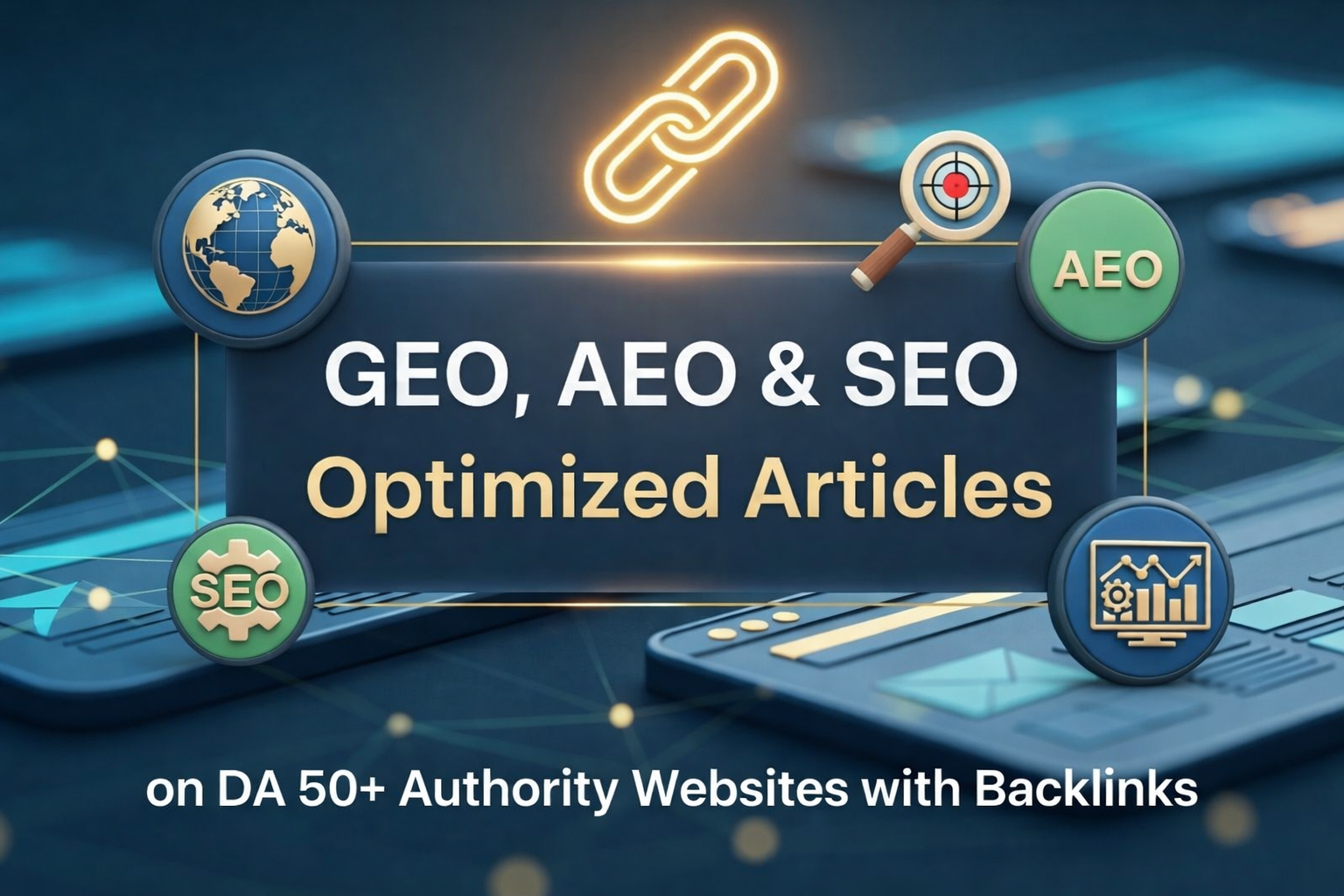 Publish 50 GEO, AEO & SEO Optimized Articles on DA 50+ Authority Websites with Backlinks