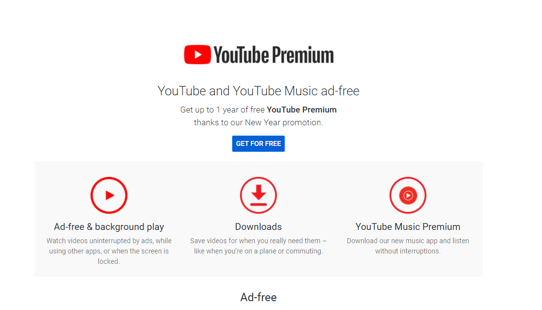 YouTube Premium landing page for cpa offers high EPC ...