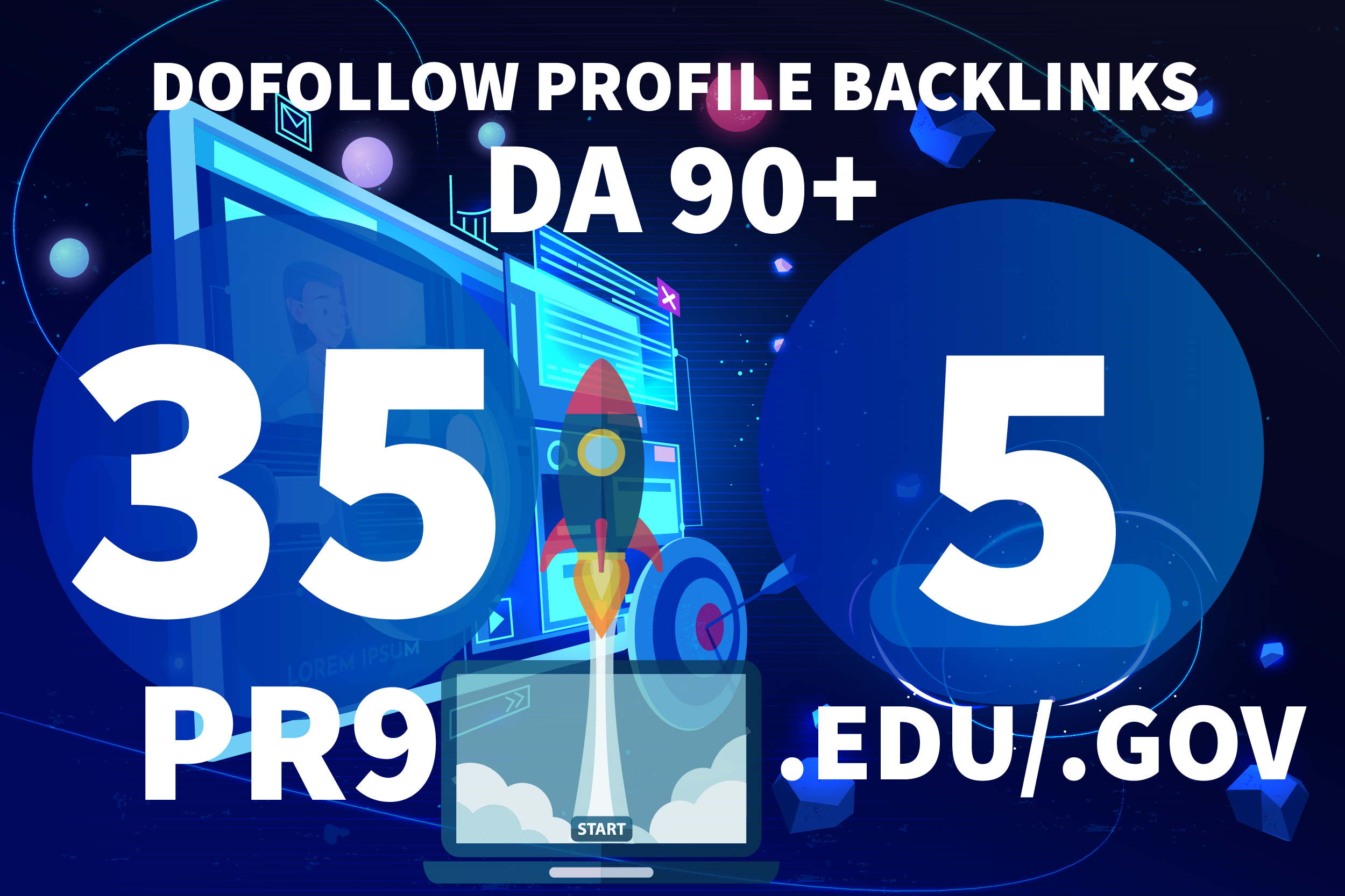 Manually Create 35 Profile Backlinks & 5 Edu-Gov SEO Do-follow Backlinks DA90+ for Google Ranking