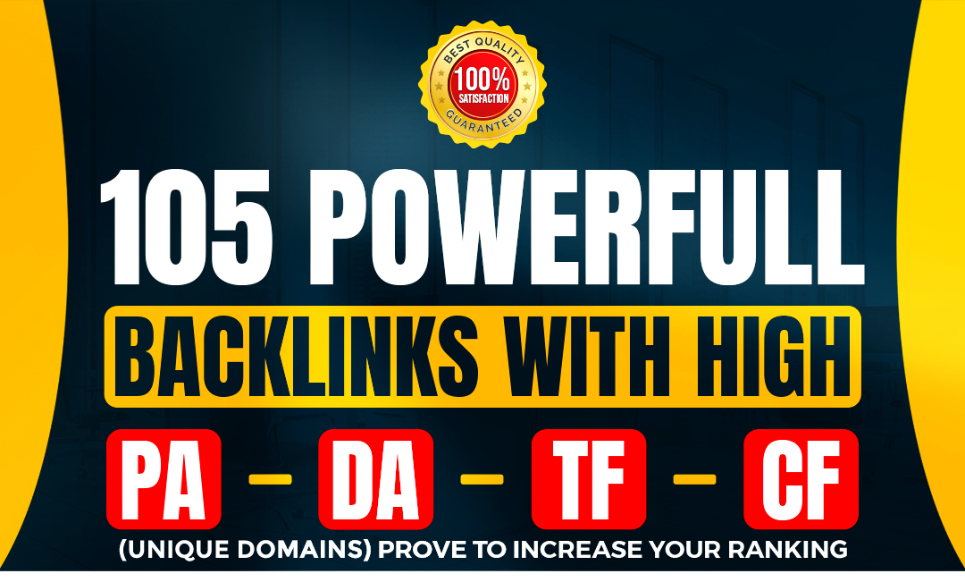 Increase Ranking 105 Powerful Seo Backlinks With High Authority Sites