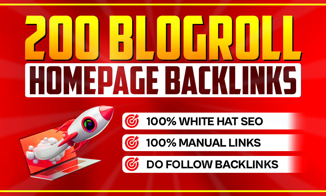 Powerful 200 Blog Roll/Sidebar PBN DA/DR 50+ Homepage Backlinks