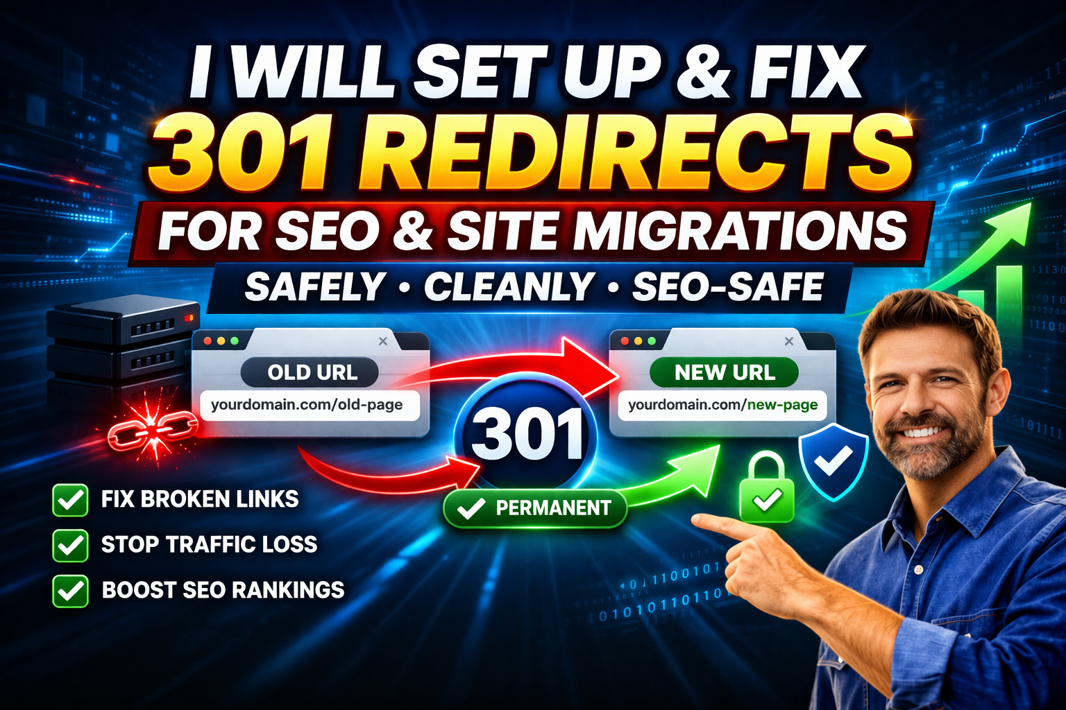 I will set up and fix SEO safe 301 redirects for site migrations and URL changes