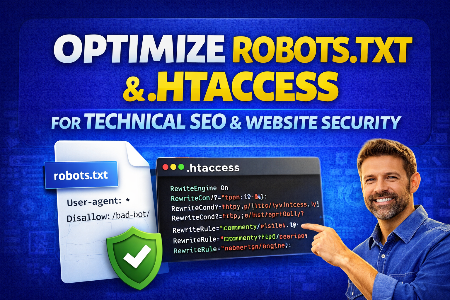 I will optimize robots txt and htaccess for technical SEO and website security