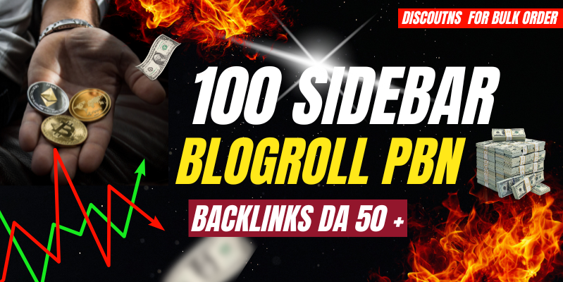 Get 100 Sidebar Blogroll Permanent PBN Backlinks DA 5...