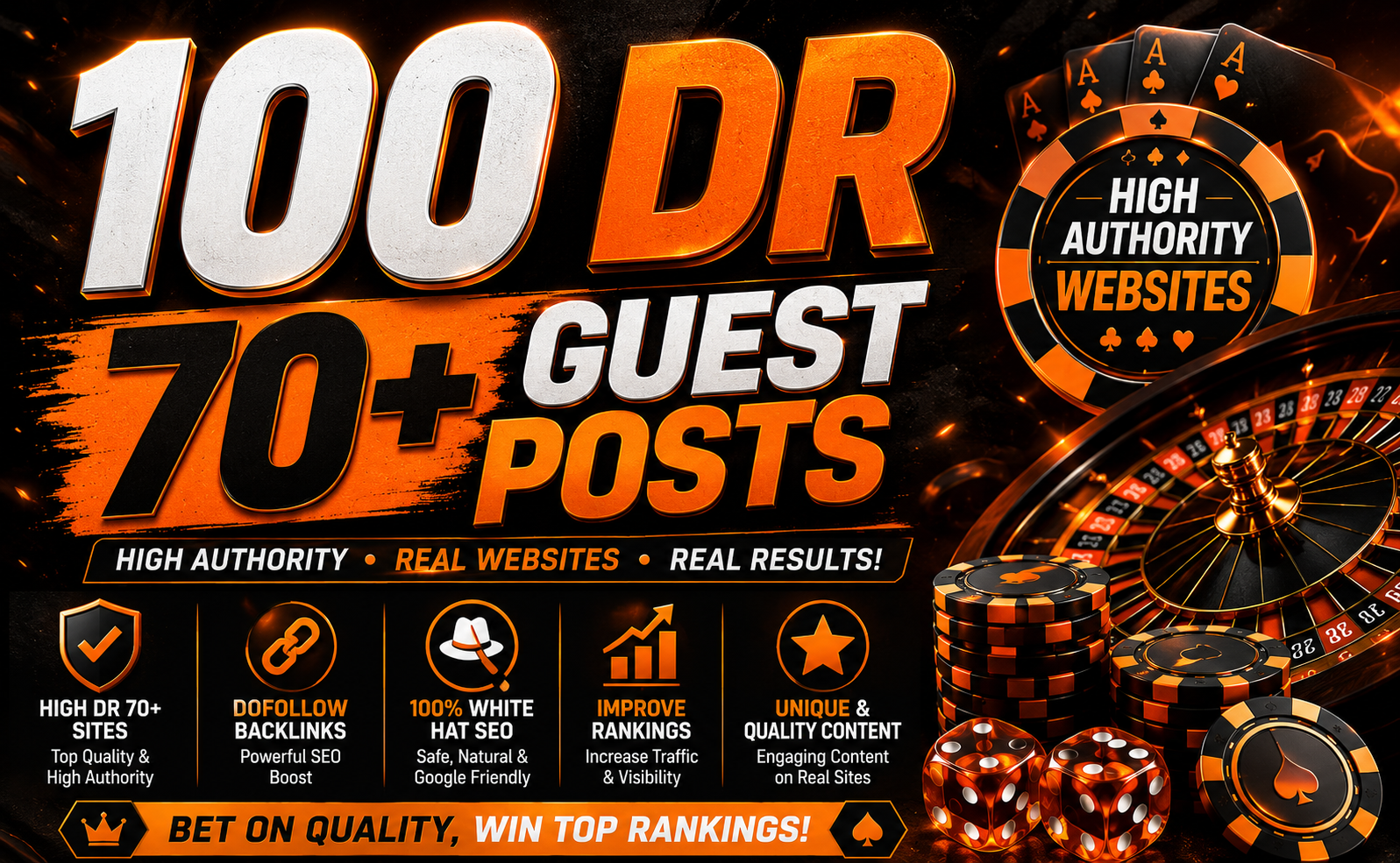 100 High DR 70+ Guest Posts Backlinks