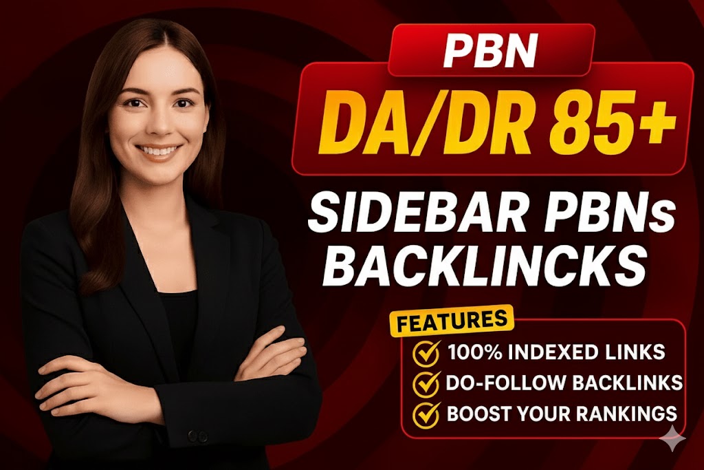 5 High DA/DR 85+ Sidebar PBNs Backlinks Do-Follow Links