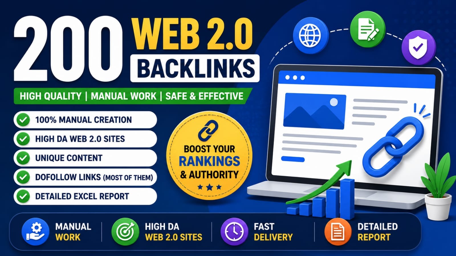 I Will Create 200 High Quality Web 2.0 Backlinks for Better Website SEO Rankings