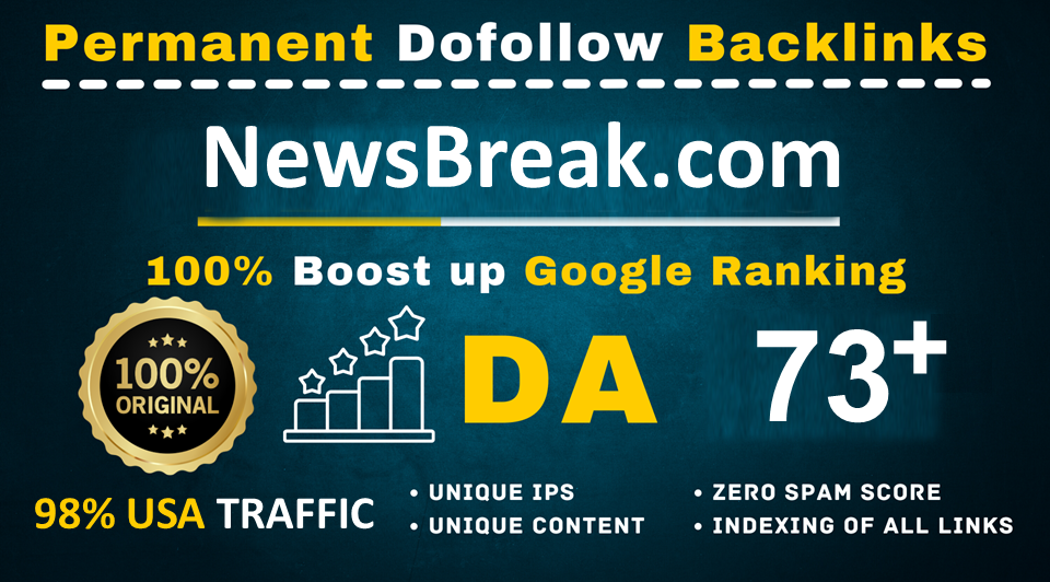 Write and Publish Guest Posts on Newsbreak, newsbreak. com 1.1M+ Trafffic - DR83, DA73